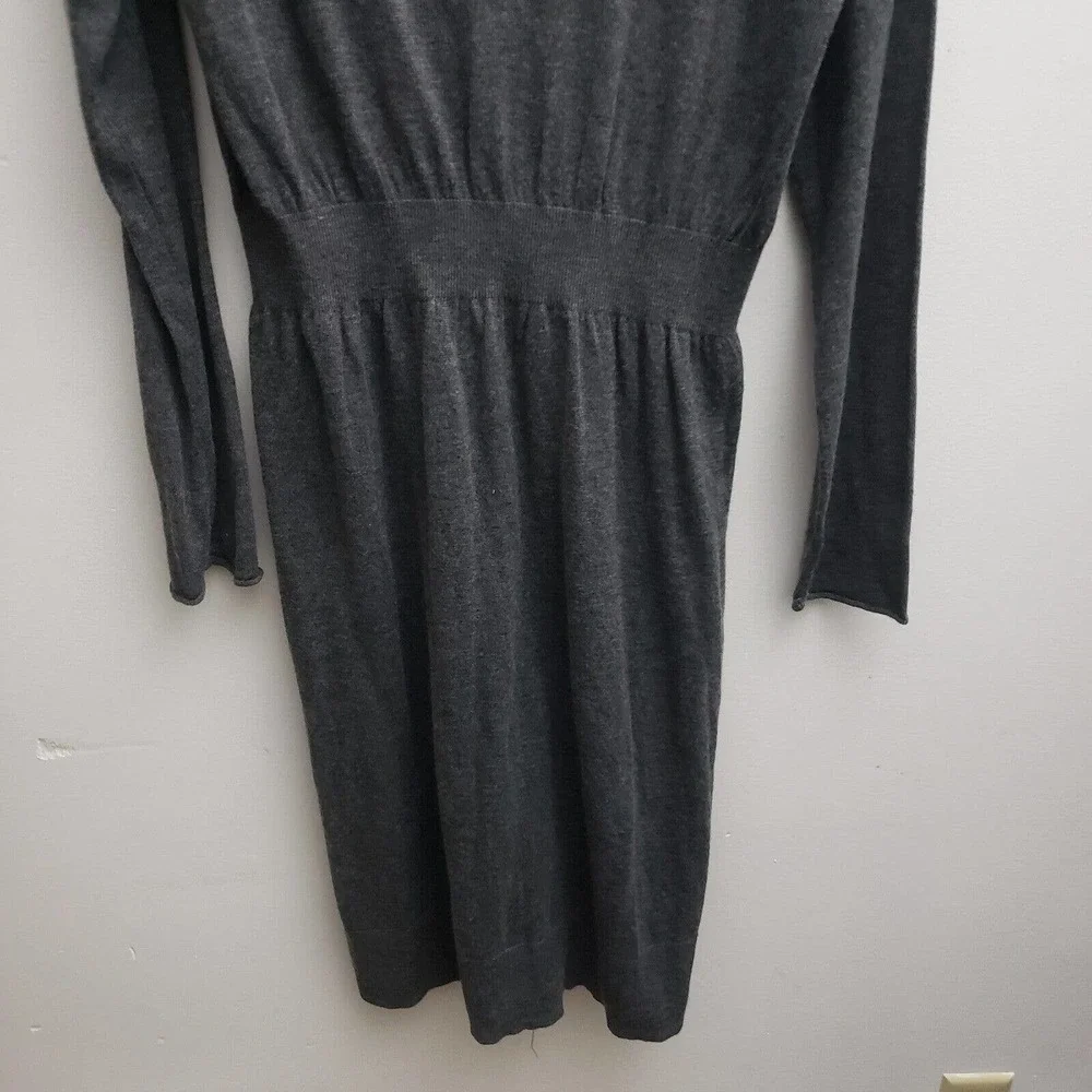 Daisy Fuentes Cowl Neck Sweater Dress XL Solid Gray Long Sleeves Midi NWT - Picture 3 of 6